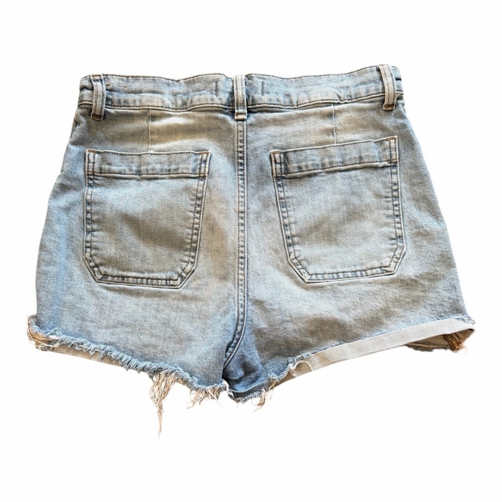 Madewell High Rise Denim Shorts Cut Off Beasley Wash Blue Size 29 - Picture 3 of 10